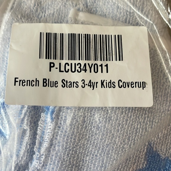 NWT Weezie Kids’ French Blue Stars towel coverup NWT - Picture 4 of 4